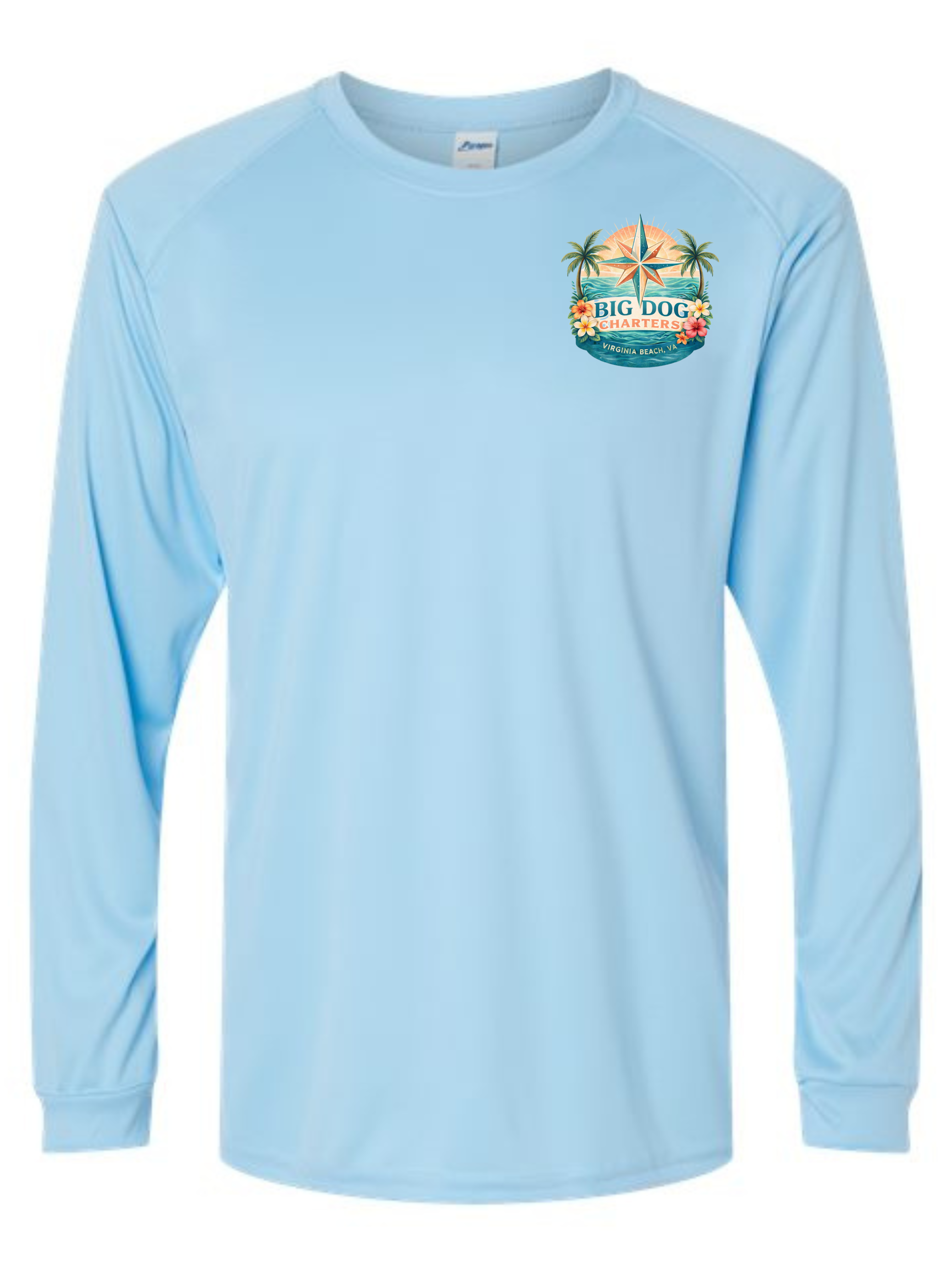 Big Dog Charters Floral SPF 50 fishing shirt