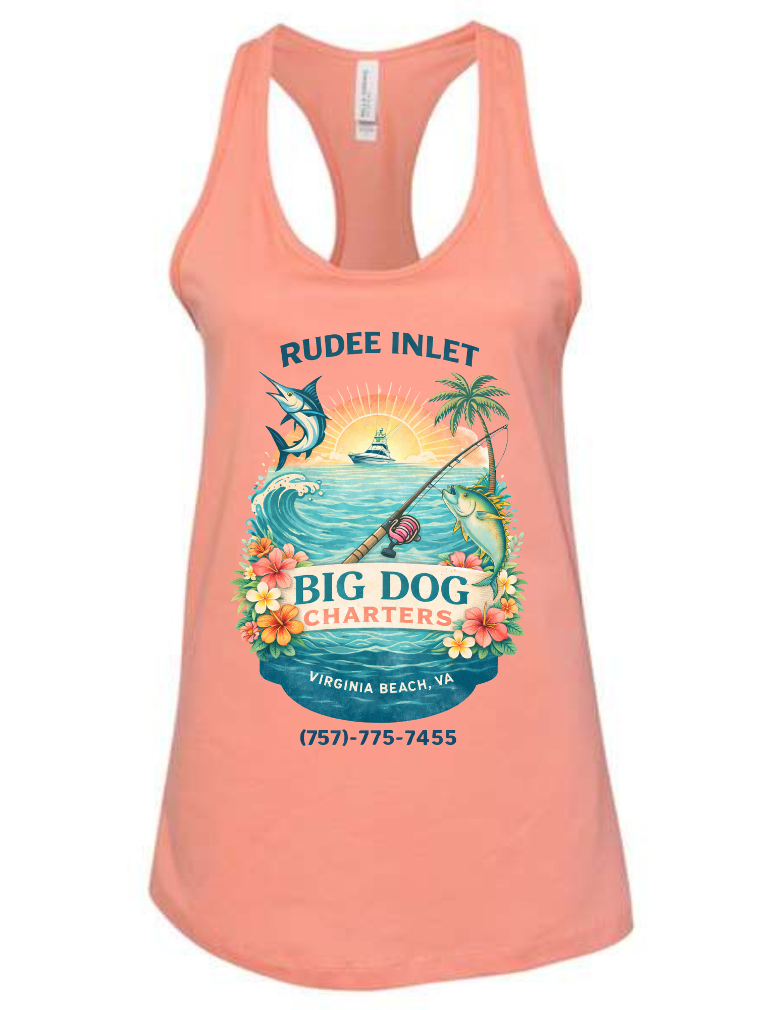 Big Dog Floral Racerback Tank